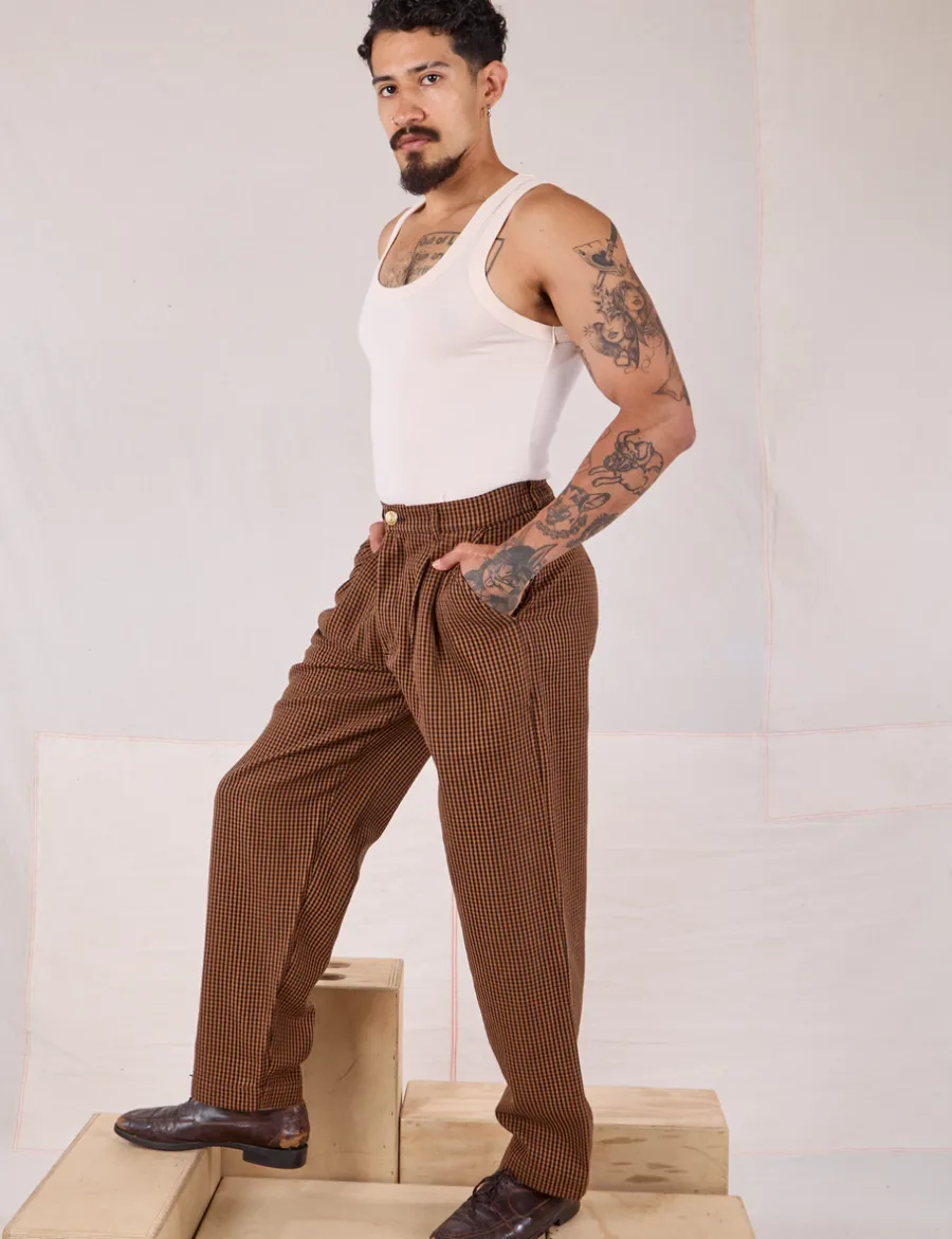 Online Checker Trousers - Brown & Black Trousers