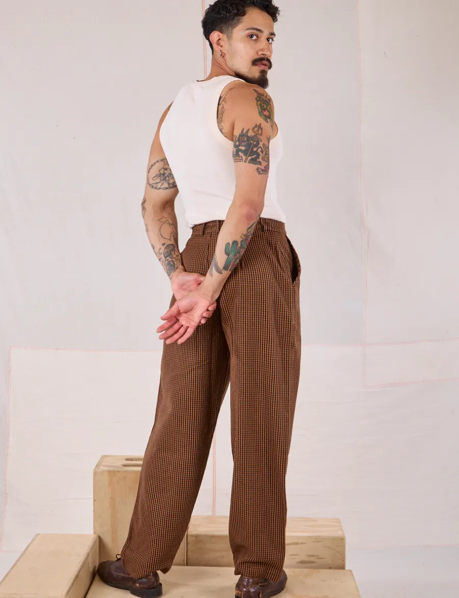 Online Checker Trousers - Brown & Black Trousers