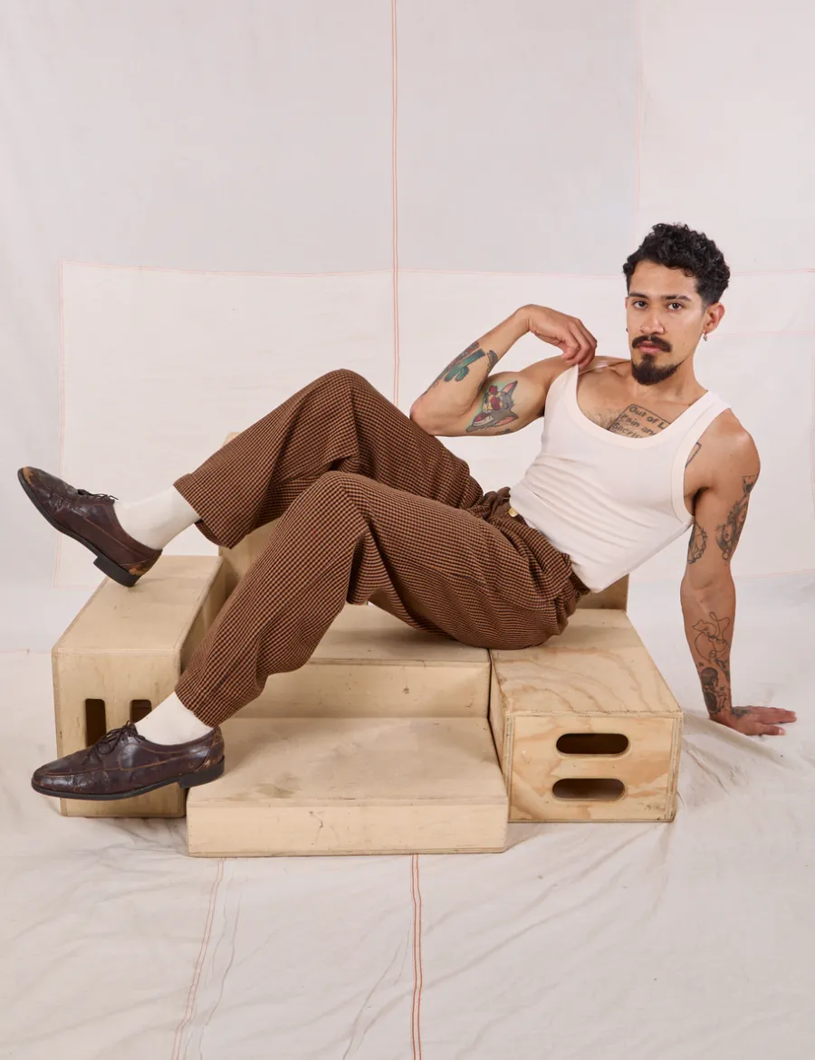 Online Checker Trousers - Brown & Black Trousers