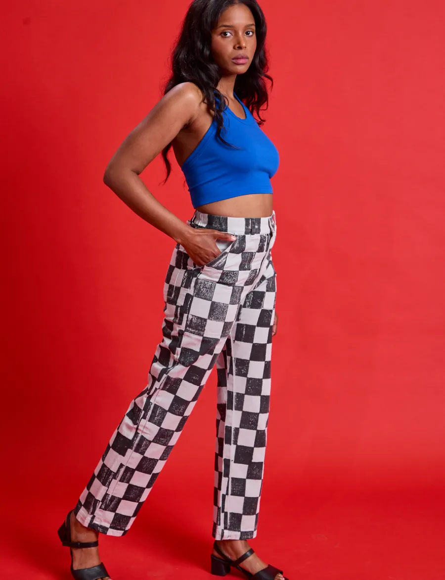 Fashion Checkerboard Work Pants - Work Pants