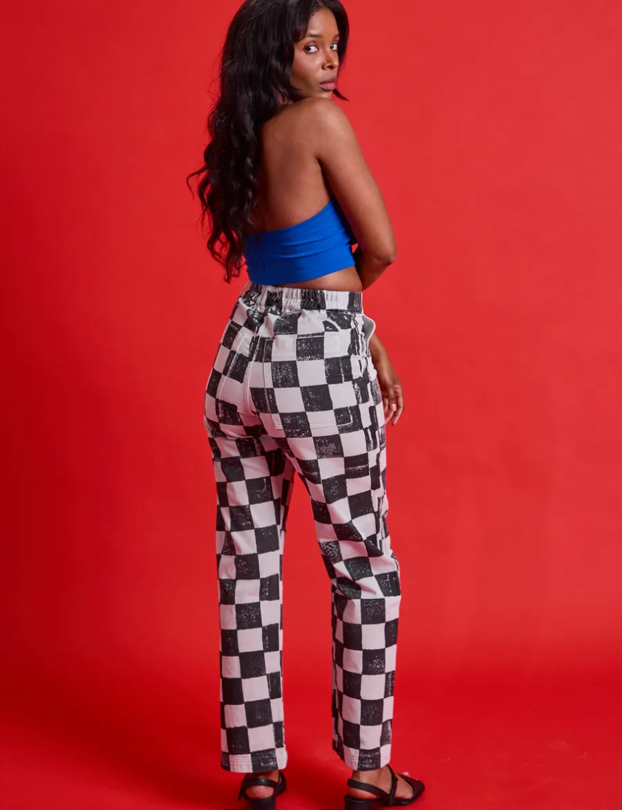 Fashion Checkerboard Work Pants - Work Pants