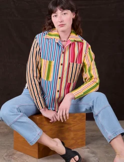 New Cropped Overshirt - Mixed Stripe Cropped Overshirts
