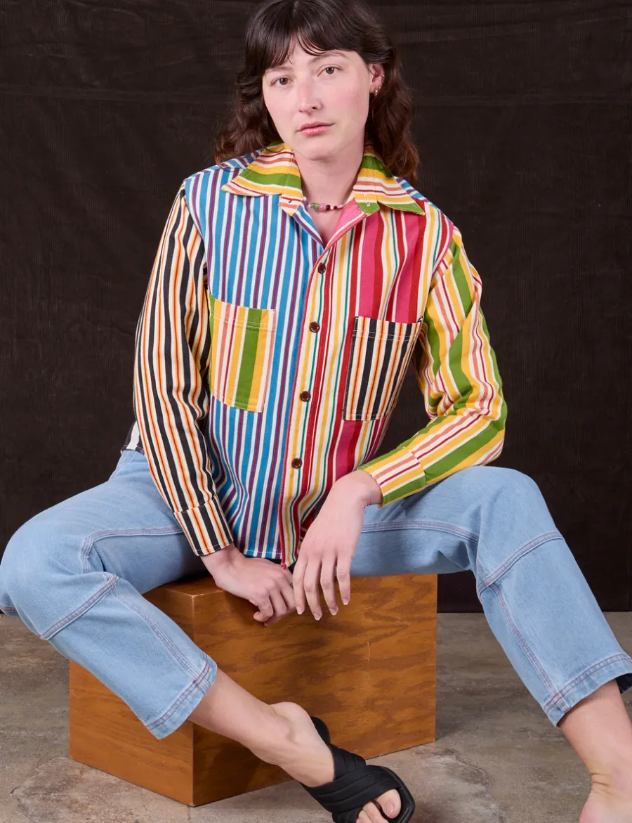 New Cropped Overshirt - Mixed Stripe Cropped Overshirts