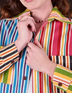 New Cropped Overshirt - Mixed Stripe Cropped Overshirts