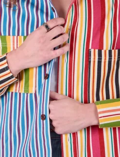 New Cropped Overshirt - Mixed Stripe Cropped Overshirts
