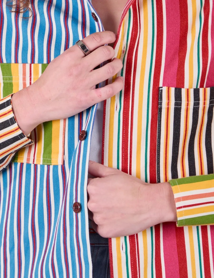 New Cropped Overshirt - Mixed Stripe Cropped Overshirts
