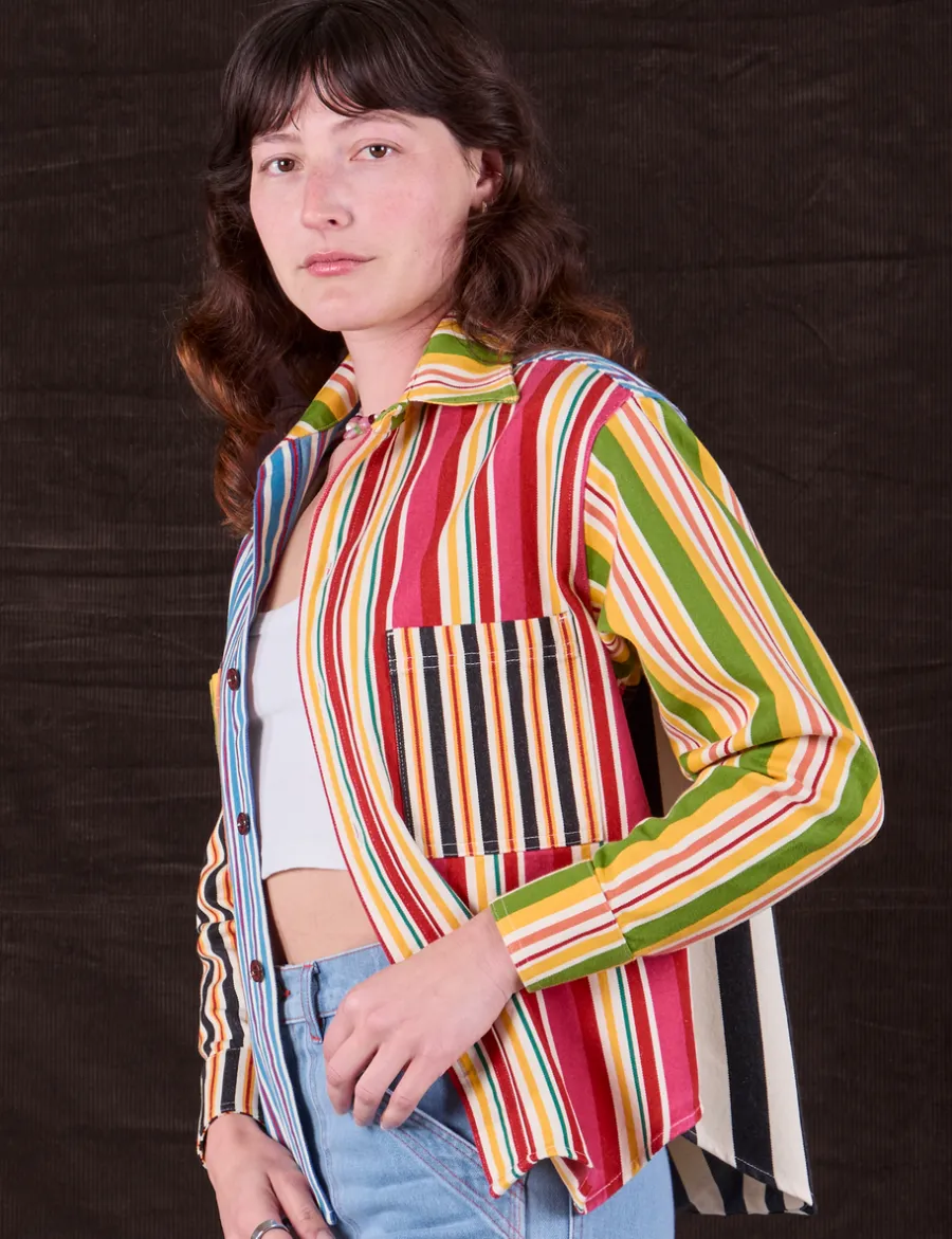 New Cropped Overshirt - Mixed Stripe Cropped Overshirts