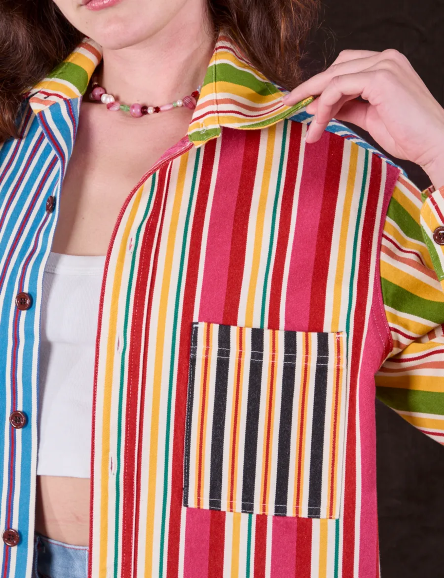 New Cropped Overshirt - Mixed Stripe Cropped Overshirts