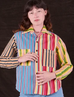 New Cropped Overshirt - Mixed Stripe Cropped Overshirts