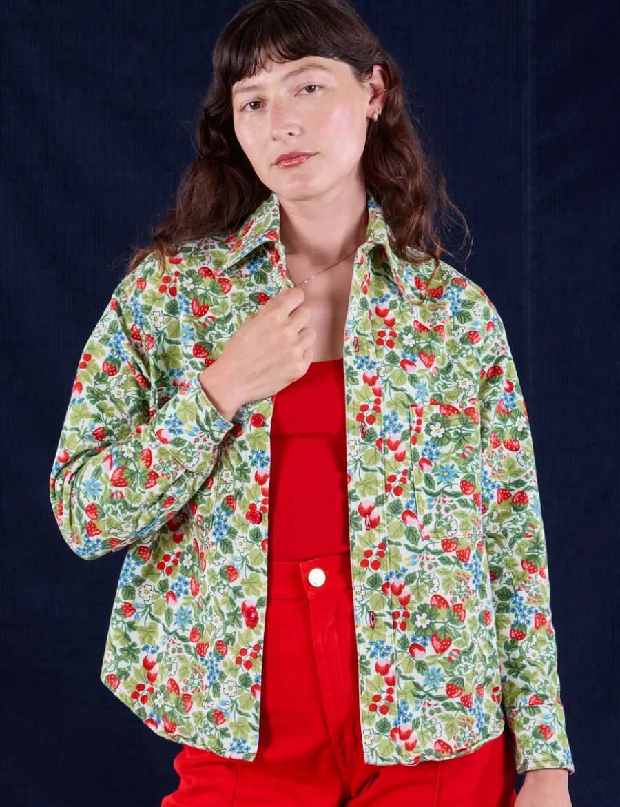 Clearance Cropped Overshirt - Strawberry Blossom Cropped Overshirts