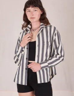 Hot Cropped Overshirt - Summer Stripe - Cropped Overshirts