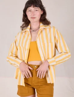 Hot Cropped Overshirt - Summer Stripe - Cropped Overshirts