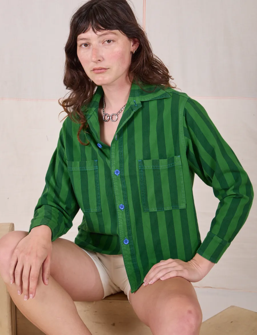 Online Cropped Overshirt - Summer Stripe - Cropped Overshirts