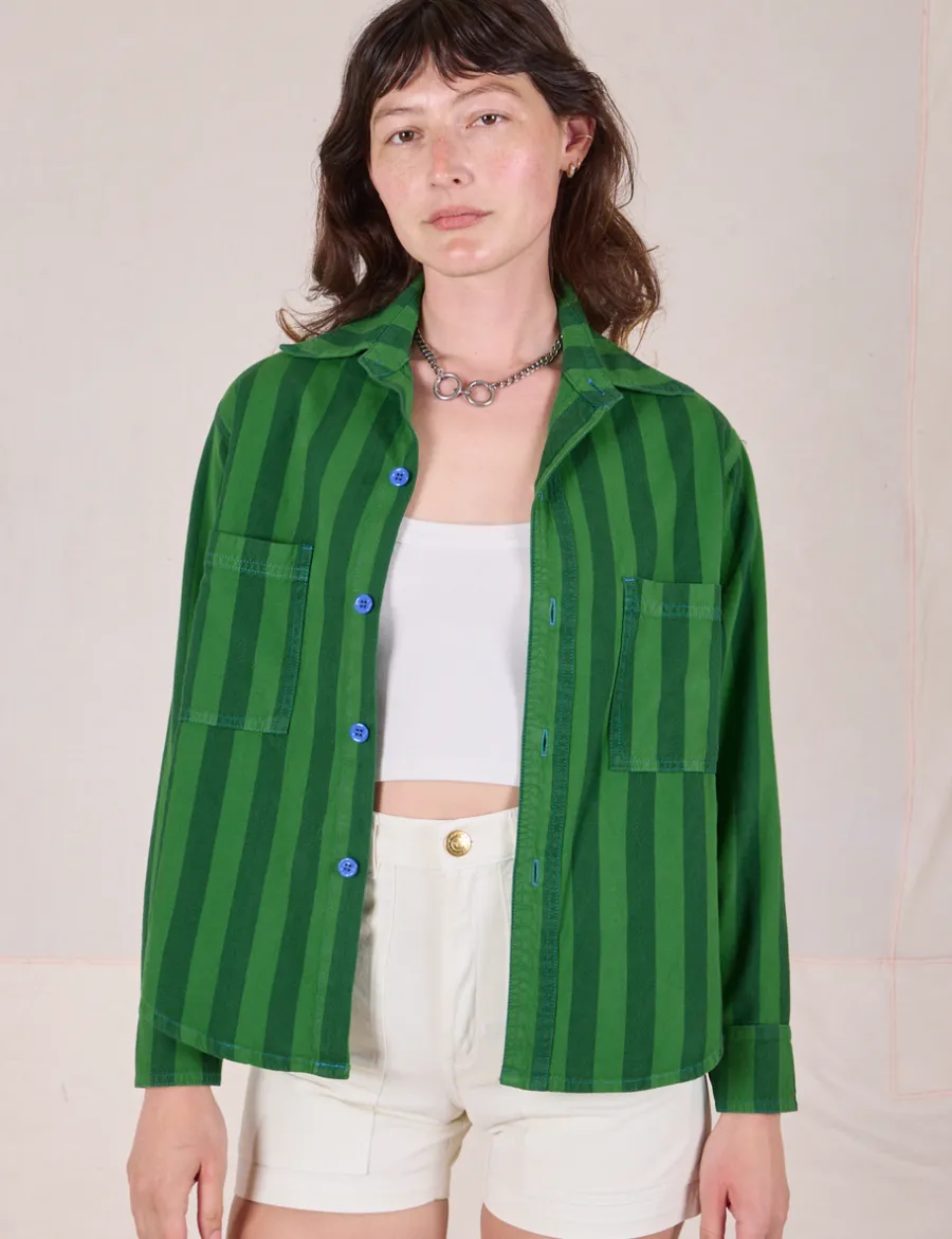 Online Cropped Overshirt - Summer Stripe - Cropped Overshirts
