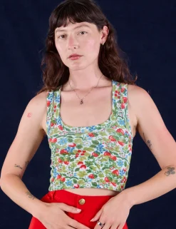 Clearance Cropped Tank Top - Strawberry Blossom Cropped Tanks|The Tank Top