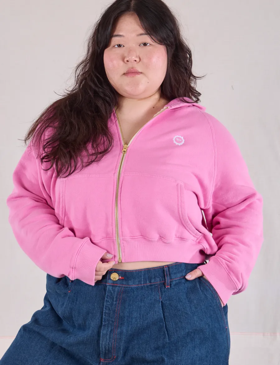 Outlet Cropped Zip Hoodie - Hoodies