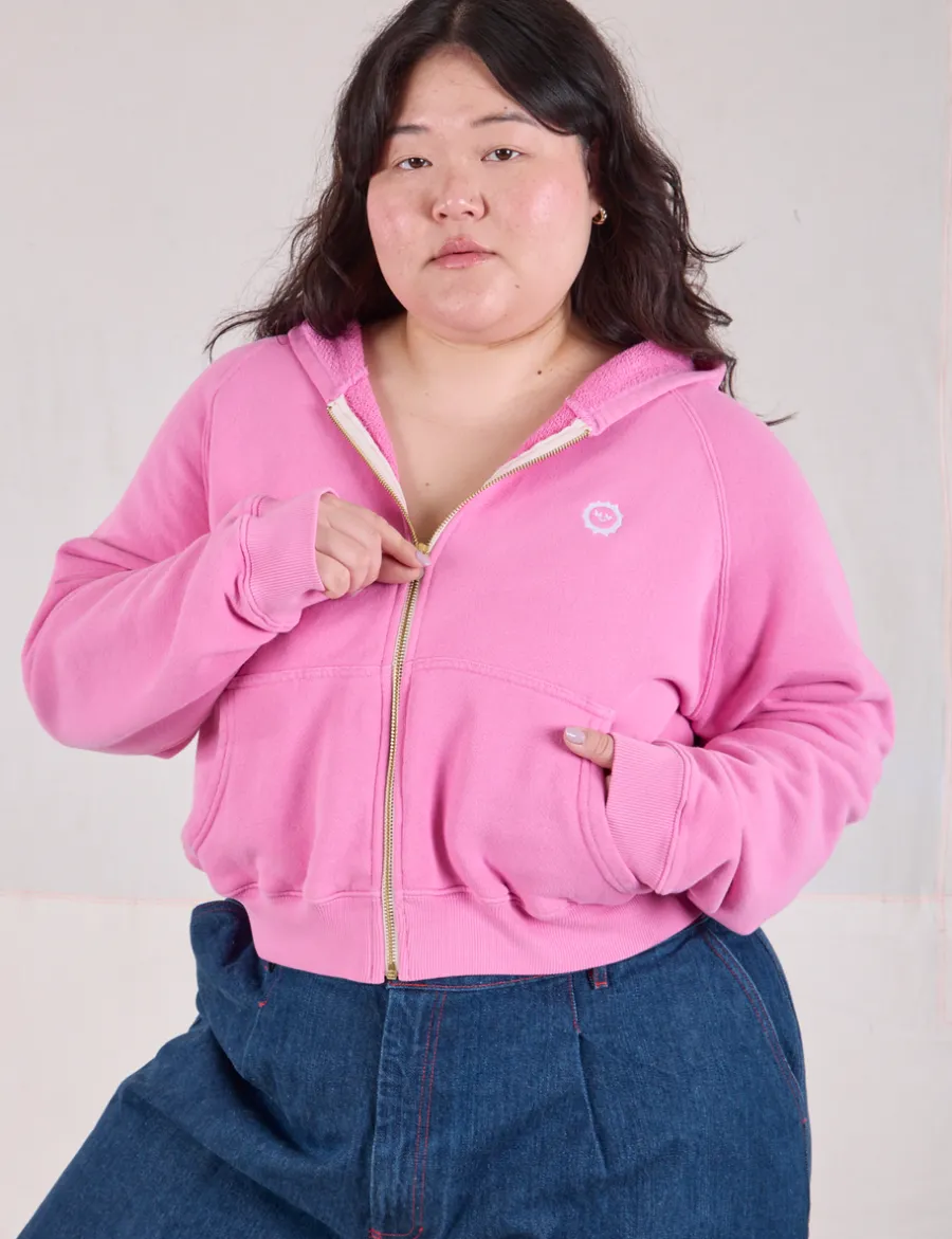 Outlet Cropped Zip Hoodie - Hoodies
