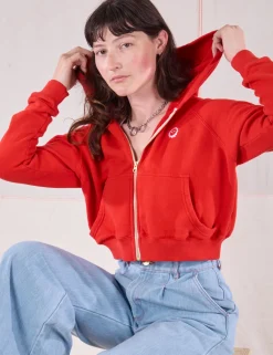 Outlet Cropped Zip Hoodie - Hoodies