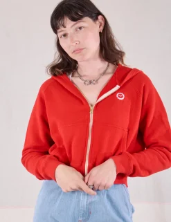 Outlet Cropped Zip Hoodie - Hoodies