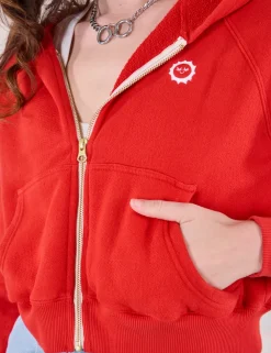 Outlet Cropped Zip Hoodie - Hoodies