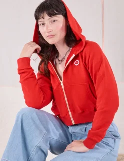 Outlet Cropped Zip Hoodie - Hoodies