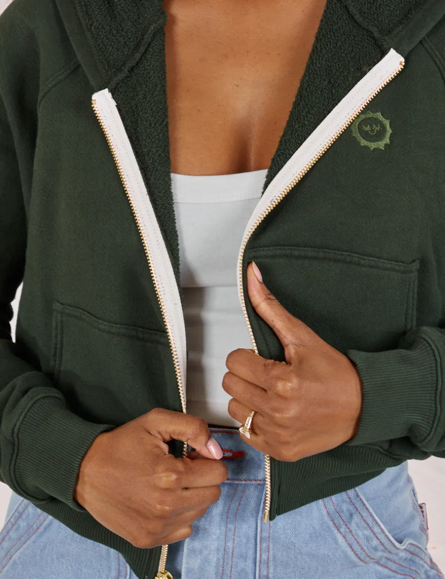 Discount Cropped Zip Hoodie - *FINAL SALE* Hoodies