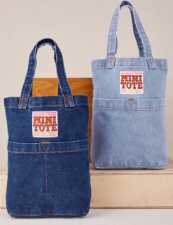 Outlet Denim Mini Tote Bags Mini Totes|Denim