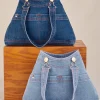 Discount Indigo Overall Handbags Mini Totes|Denim