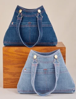 Discount Indigo Overall Handbags Mini Totes|Denim