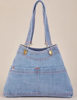 Discount Indigo Overall Handbags Mini Totes|Denim