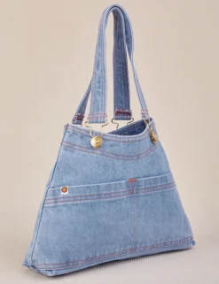 Discount Indigo Overall Handbags Mini Totes|Denim