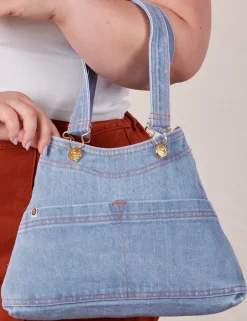 Discount Indigo Overall Handbags Mini Totes|Denim