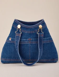 Discount Indigo Overall Handbags Mini Totes|Denim