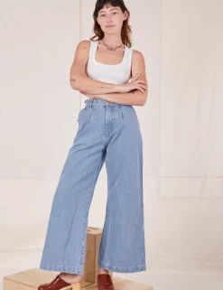 Online Indigo Wide Leg Trousers - Trousers|Denim