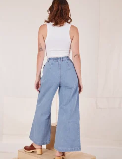 Online Indigo Wide Leg Trousers - Trousers|Denim