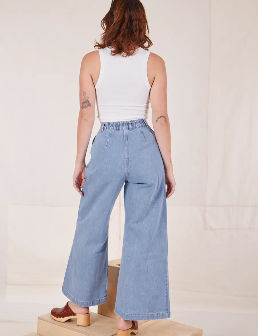 Online Indigo Wide Leg Trousers - Trousers|Denim