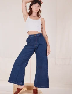 Hot Indigo Wide Leg Trousers - Trousers|Denim