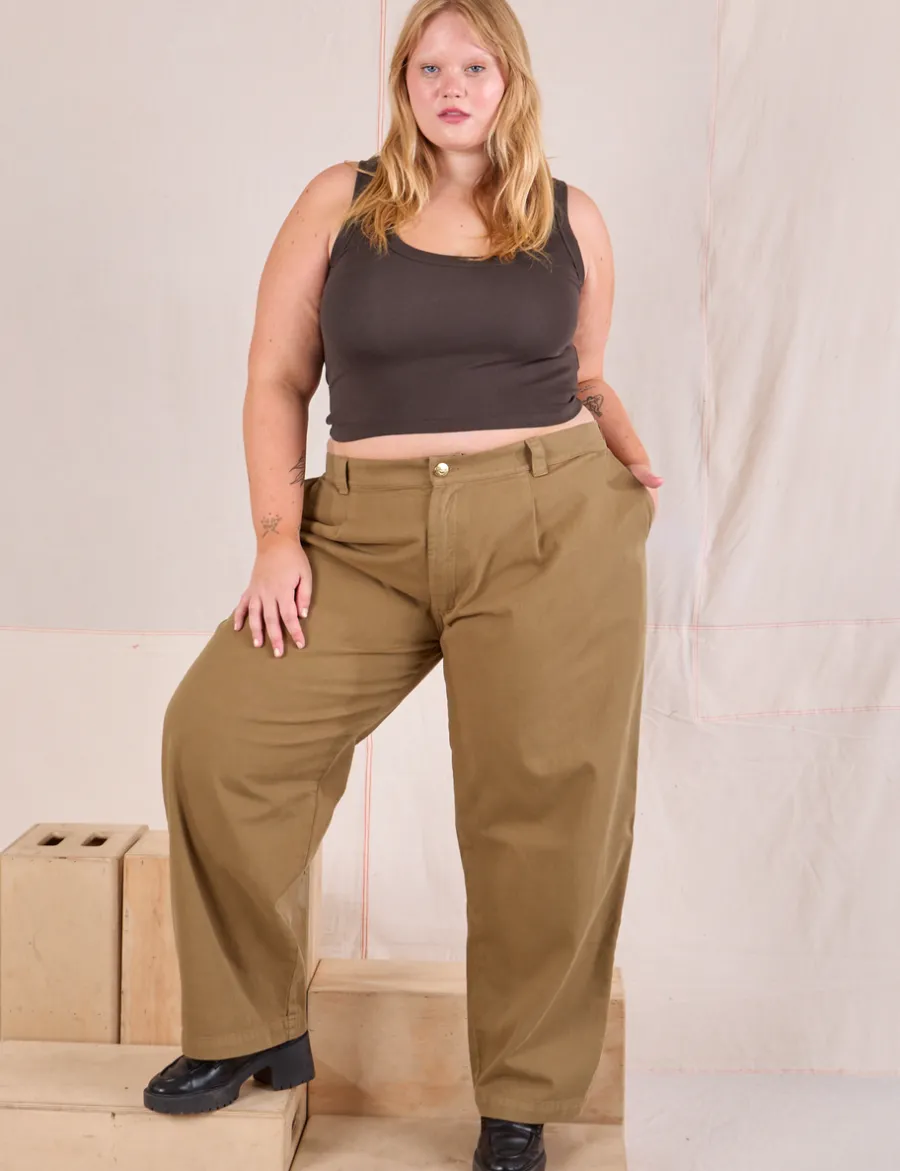 Hot Mid-Rise Pleated Trousers - Trousers