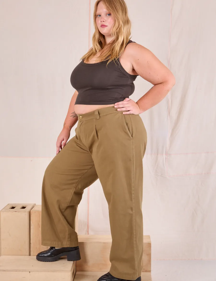 Hot Mid-Rise Pleated Trousers - Trousers