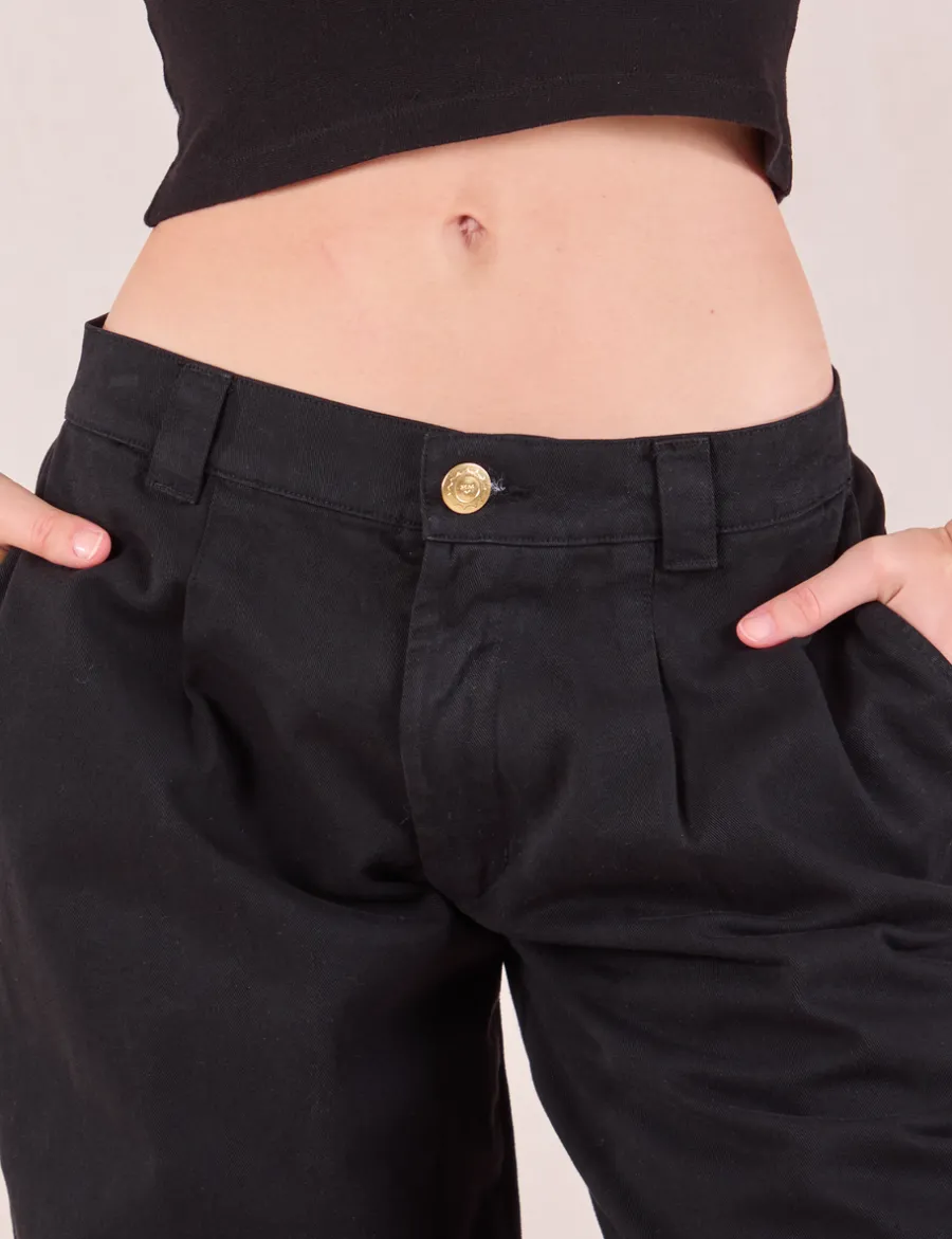 Clearance Mid-Rise Pleated Trousers - Trousers