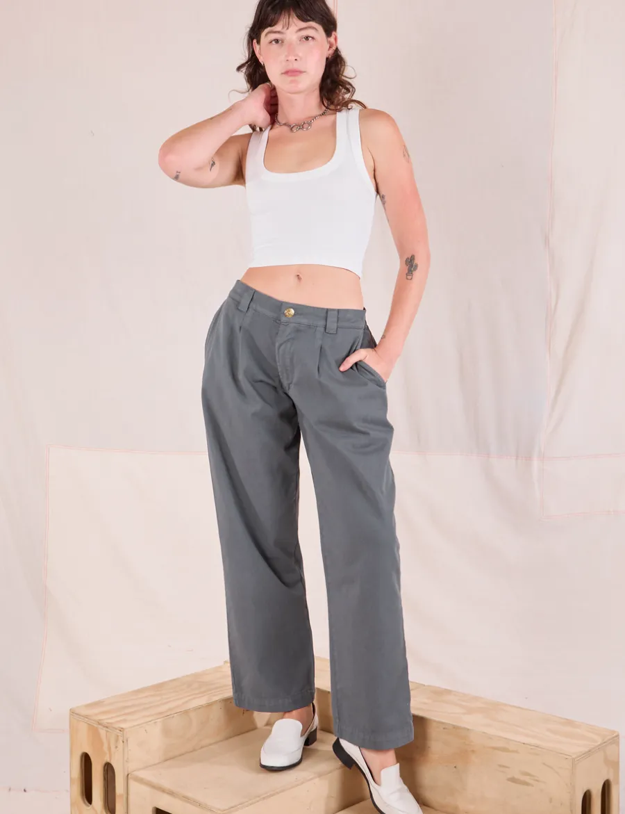 Sale Mid-Rise Pleated Trousers - Trousers
