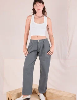 Sale Mid-Rise Pleated Trousers - Trousers