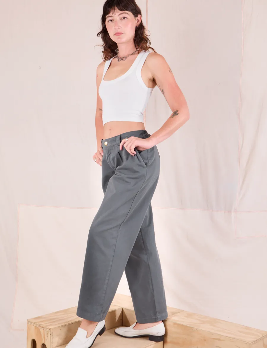Sale Mid-Rise Pleated Trousers - Trousers