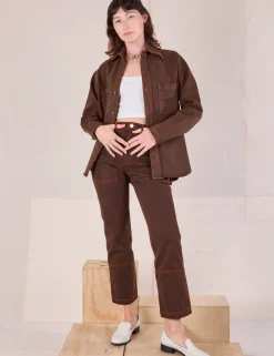 Outlet Overdyed Denim Overshirt - Fudge *FINAL SALE* Denim|Overshirts