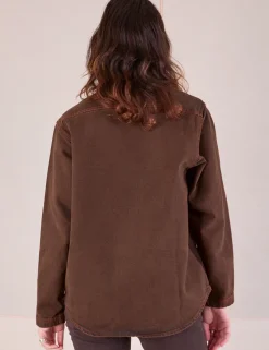 Outlet Overdyed Denim Overshirt - Fudge *FINAL SALE* Denim|Overshirts