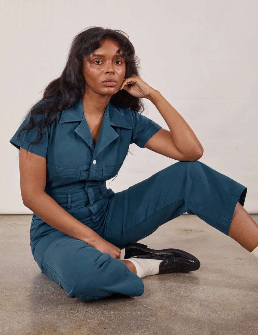 Fashion Petite Short Sleeve Jumpsuit - Short Sleeve Jumpsuits