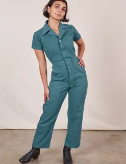 Clearance Petite Short Sleeve Jumpsuit - Short Sleeve Jumpsuits