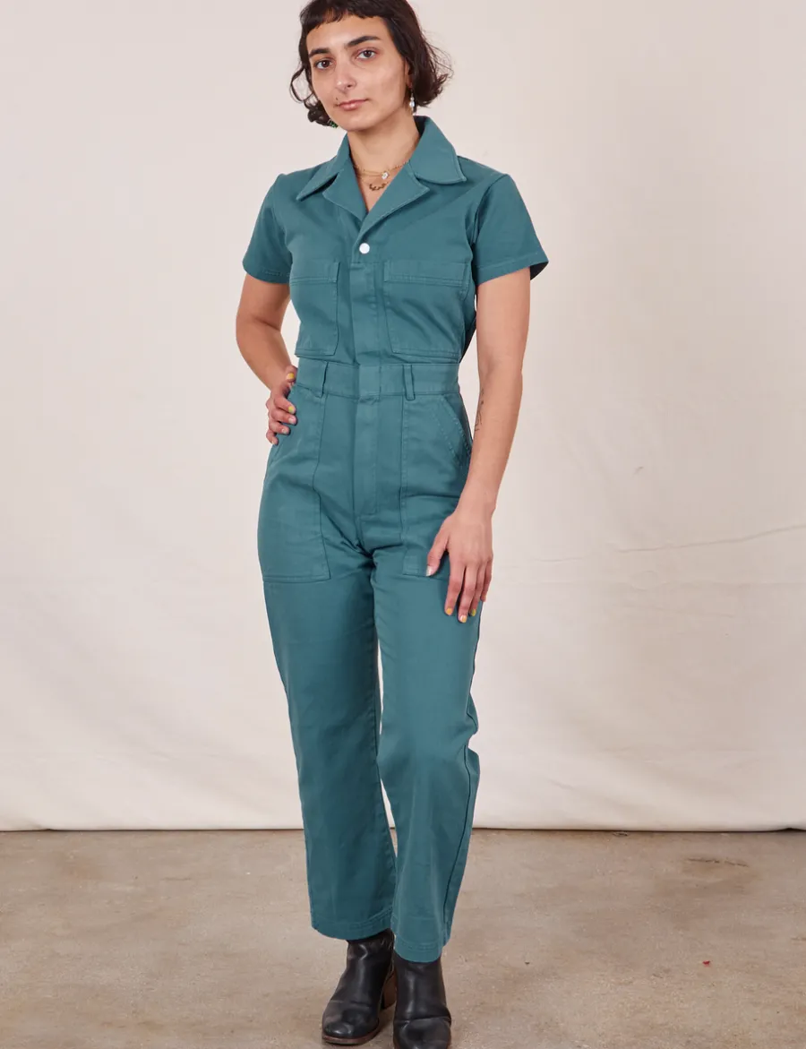 Clearance Petite Short Sleeve Jumpsuit - Short Sleeve Jumpsuits