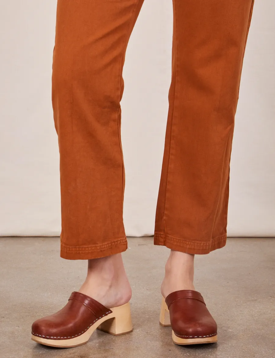 Outlet Short Sleeve Jumpsuit - Burnt Terracotta Short Sleeve Jumpsuits