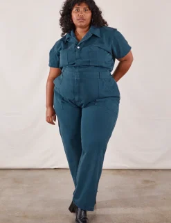 Outlet Short Sleeve Jumpsuit - Short Sleeve Jumpsuits